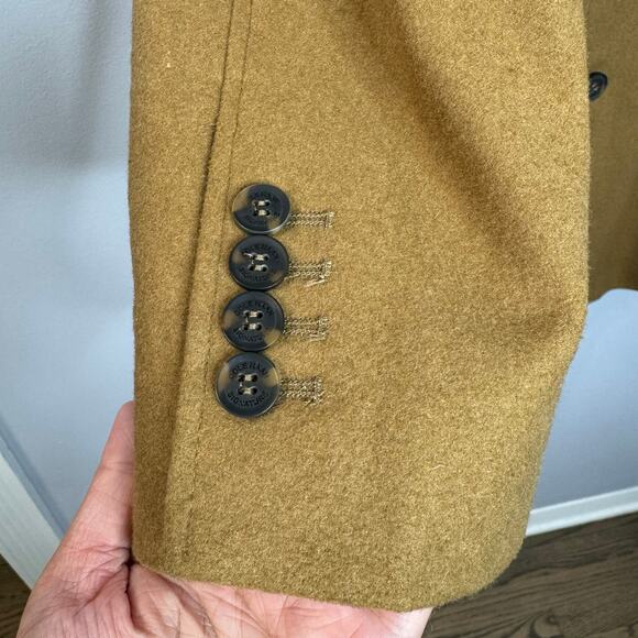 Cole Haan Notch Collar Button Front Wool-Blend Coat Preppy Camel Casual Men's M - Picture 6 of 16